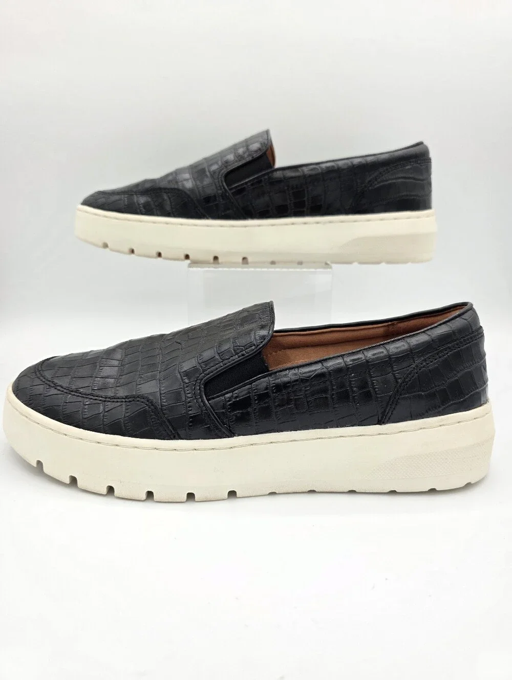 Vionic Dinora Croc Slip On Platform Sneakers Black Womens 8.5